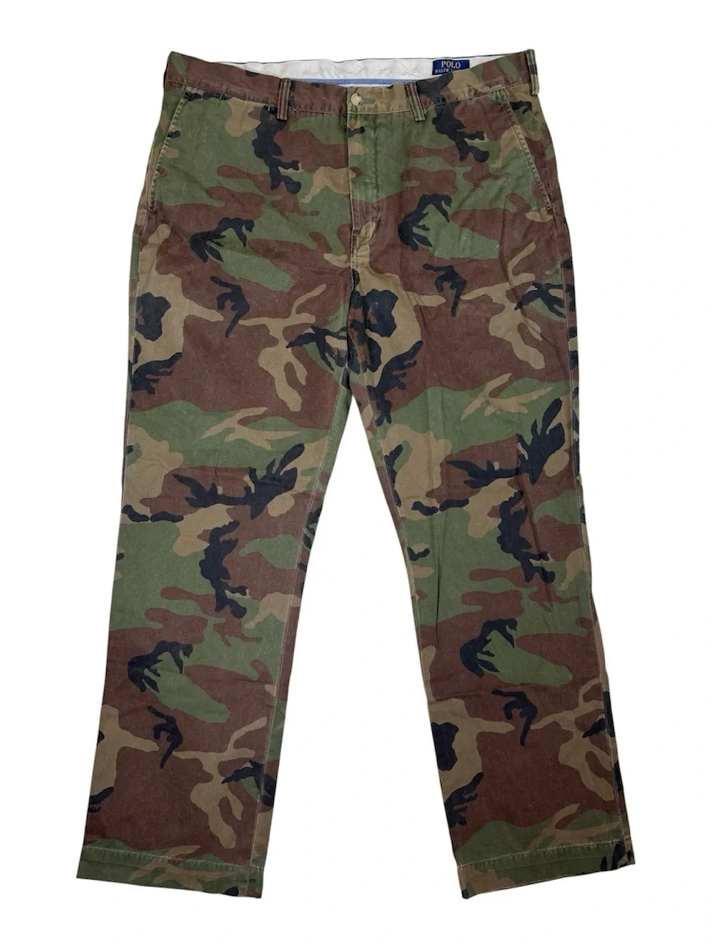 Polo Ralph Lauren Classic Cotton Twill Camo Green Chino Pants Men's Size 38x32 - Picture 1 of 12